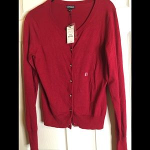 “New” RED Soft CARDIGAN (Rhinestone Button)